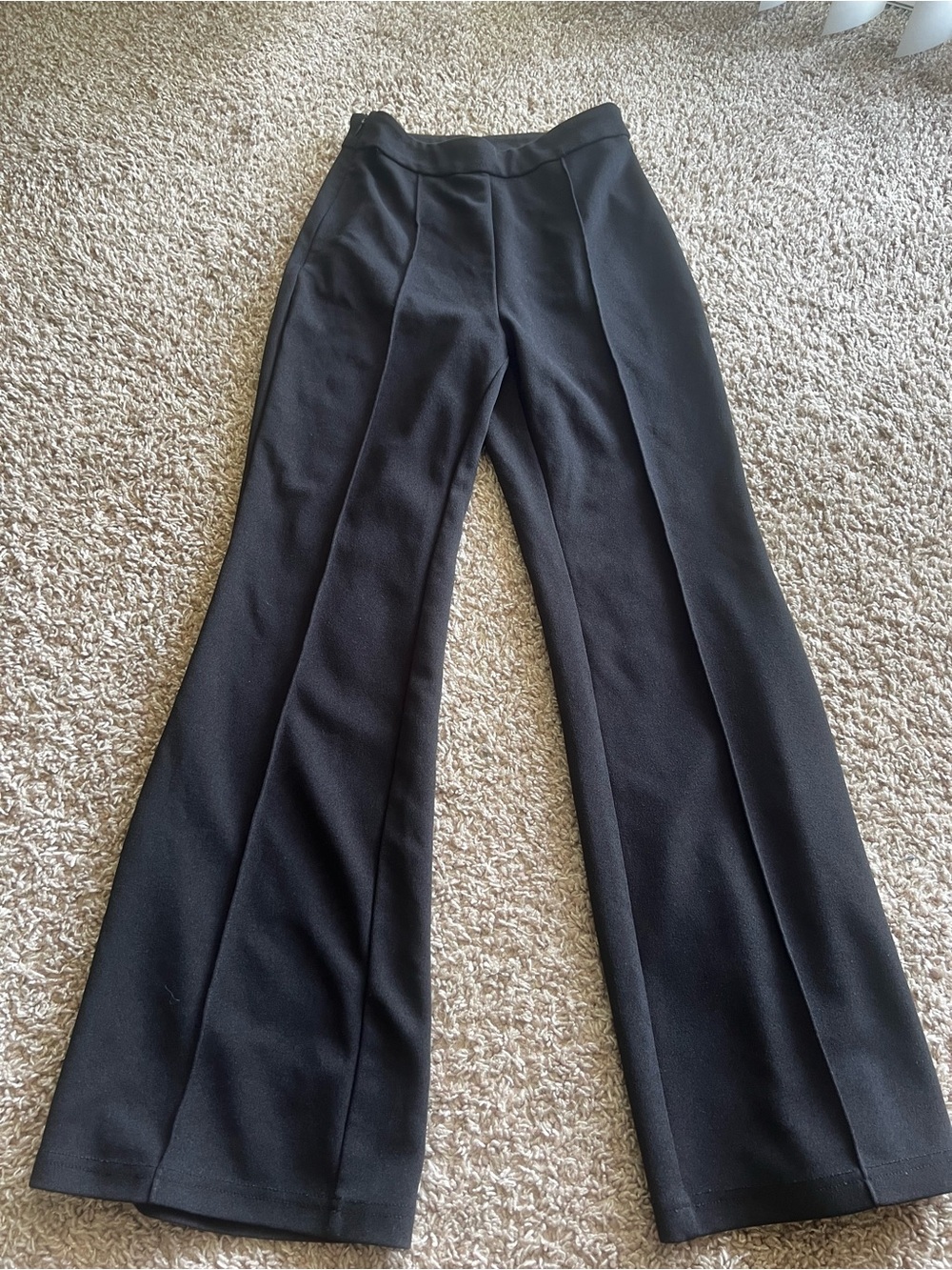 SHEIN Black High-Waist Flare Trousers